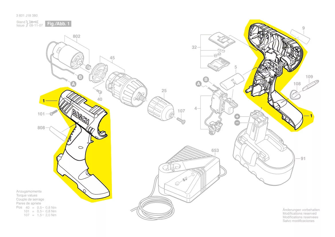 Coquille pour GSR 18-2 Bosch